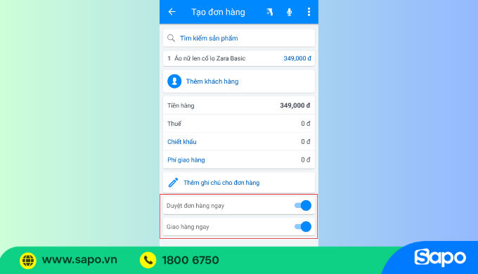 Hoàn tất đơn hàng trên Sapo POS