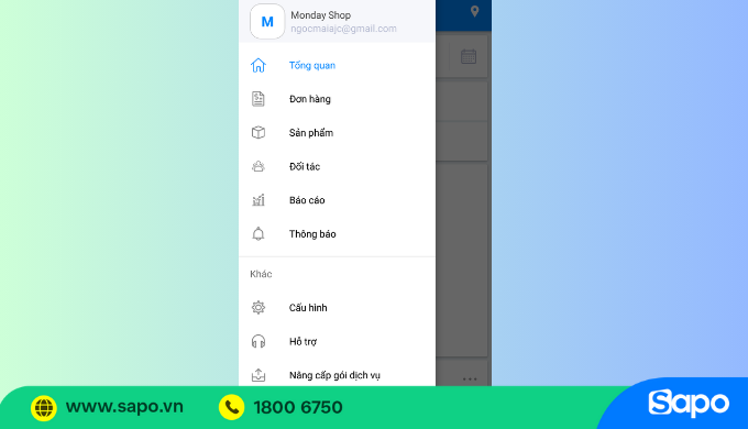 Màn hình đăng nhập phần mềm Sapo