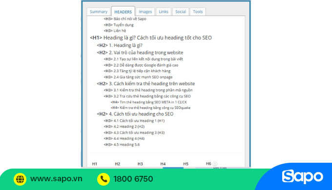 check heading bằng seo meta in 1 click