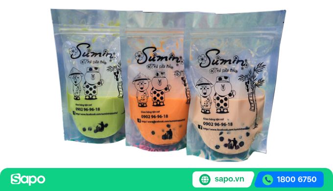 túi zip đựng trà sữa