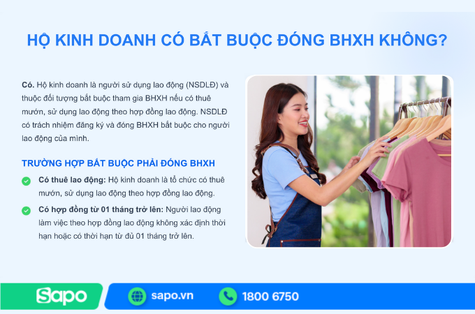 hộ kinh doanh có phải đóng BHXH cho nhân viên không?