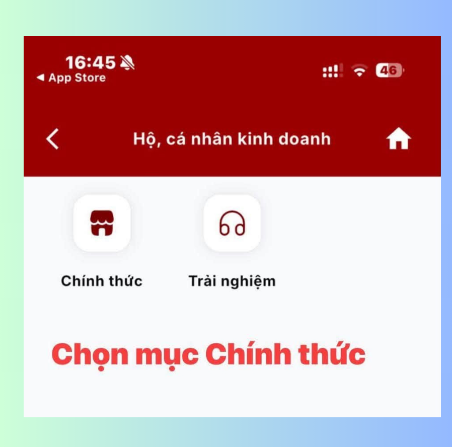 Chọn khai chính thức