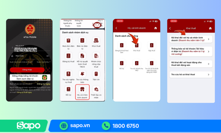Đăng nhập Etax và chọn mẫu tờ khai