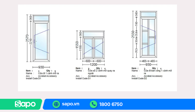 iWindoor phần mềm nhôm kính miễn phí