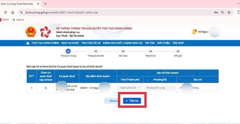 chọn nơi nộp hồ sơ khai thuế