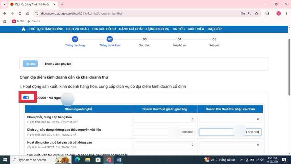 kê khai thuế tncn, gtgt
