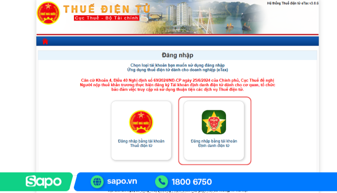 đăng nhập tài khoản kê khai