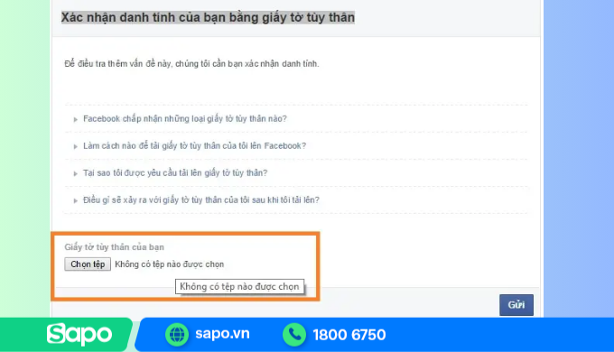 Cung cấp thông tin để gửi kháng nghị tài khoản Facebook bị vô hiệu hóa