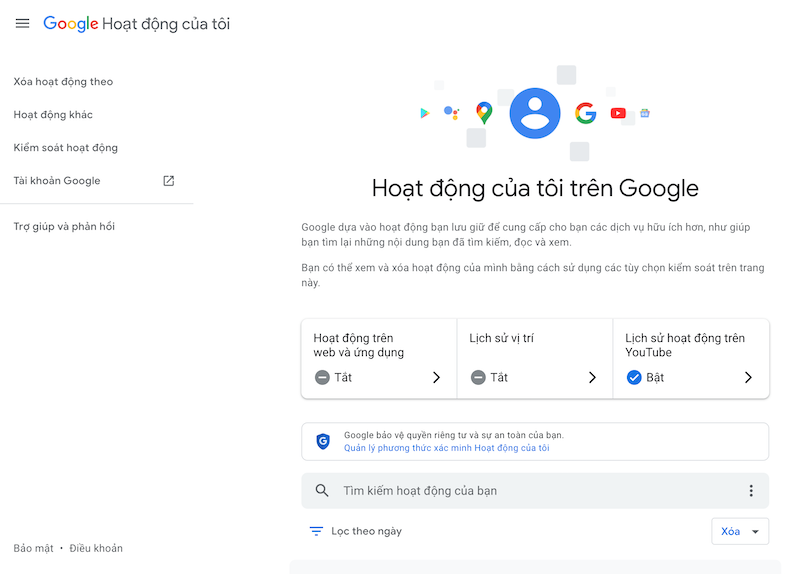 Khôi phục lịch sử Google bằng Google Activity