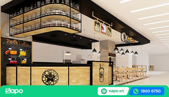 quầy bar quán trà sữa