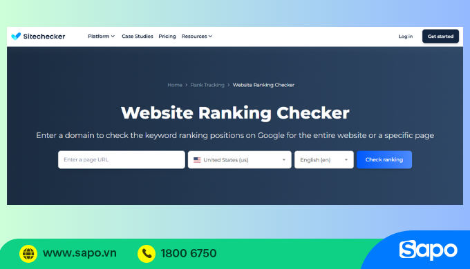 Kiểm tra thứ hạng web với Sitechecker