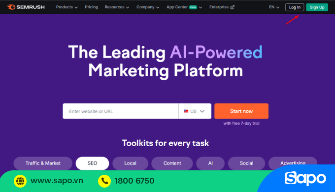 SEMrush kiểm tra web