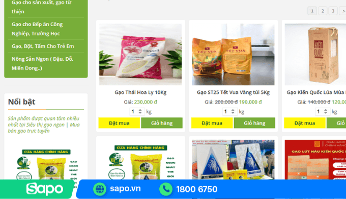 Thiết kế website bán hàng để kinh doanh gạo online