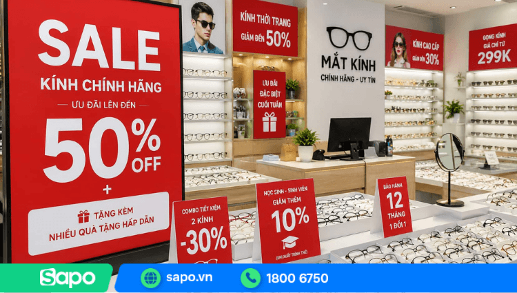 Thu hút khách cho cửa hàng mắt kính với các chương trình khuyến mại