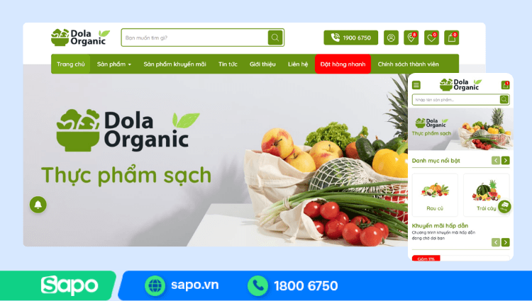 Thiết kế website cửa hàng nông sản