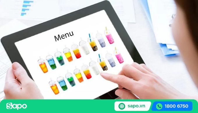 Trang bị menu bán trà sữa online độc đáo