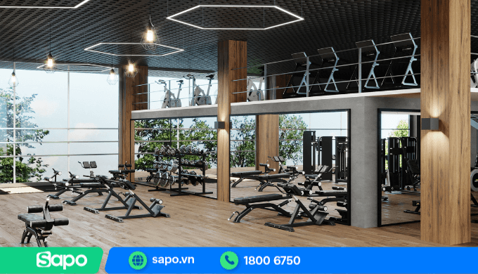 Phòng gym đầu tư mặt bằng rộng