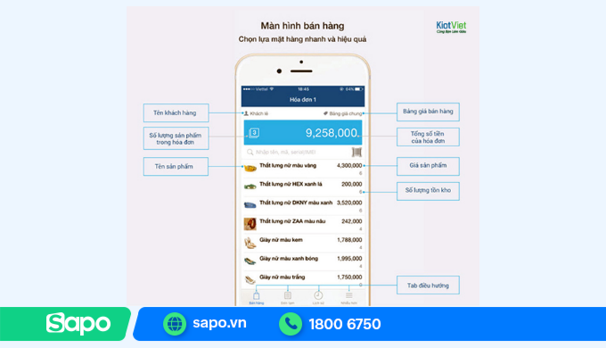 phần mềm quản lý quán cafe cho điện thoại kiotviet