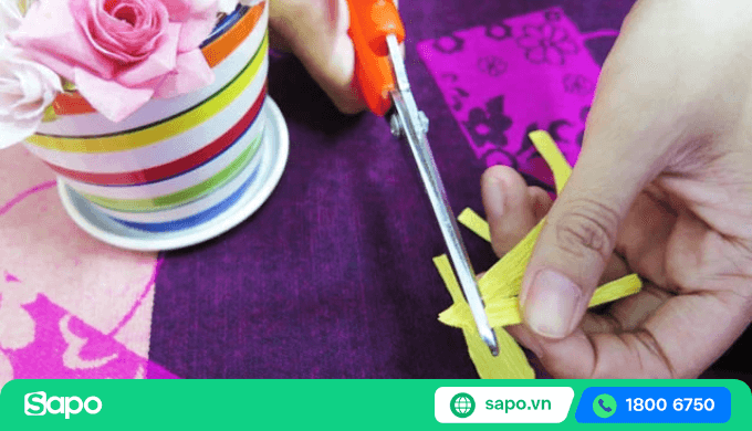 làm hoa mai từ giấy