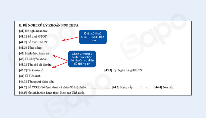 đề nghị xử lý khoản nộp thừa