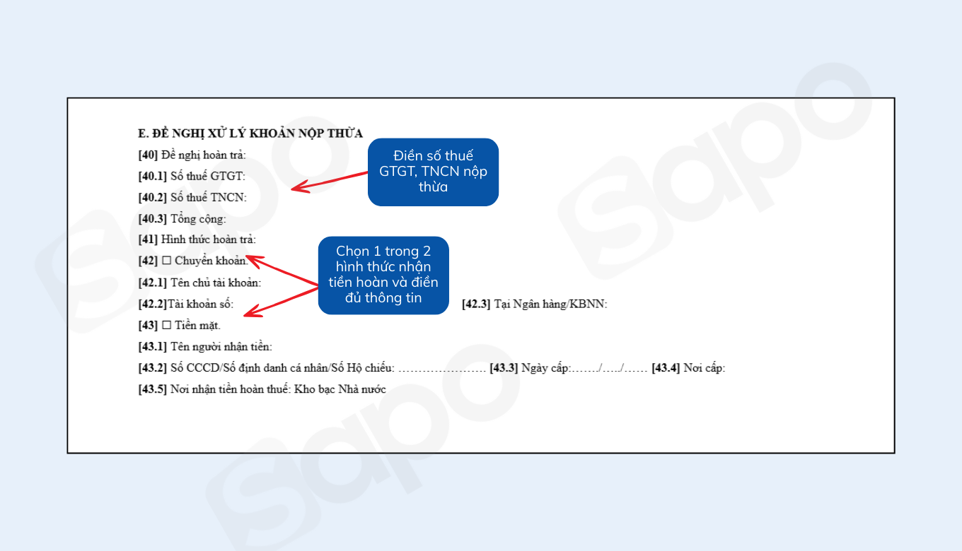 đề nghị hoàn trả