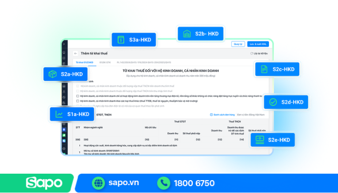 Lập tờ khai thuế trên phần mềm Sapo
