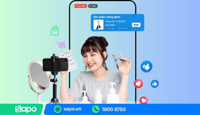 Chốt đơn trên livestream dễ dàng với phần mềm livestream bán hàng Sapo