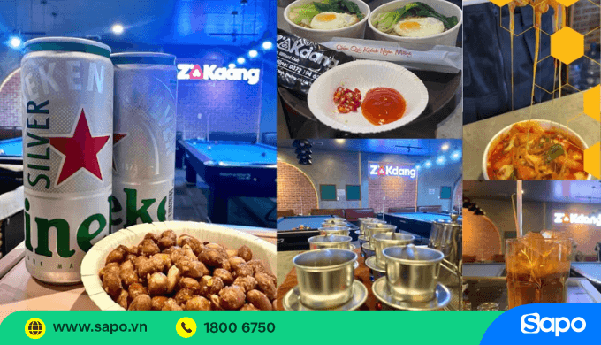 Đồ ăn kèm ở quán bida