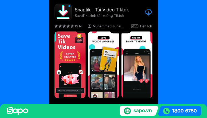 Phần mềm lưu ảnh không dính logo Snaptik
