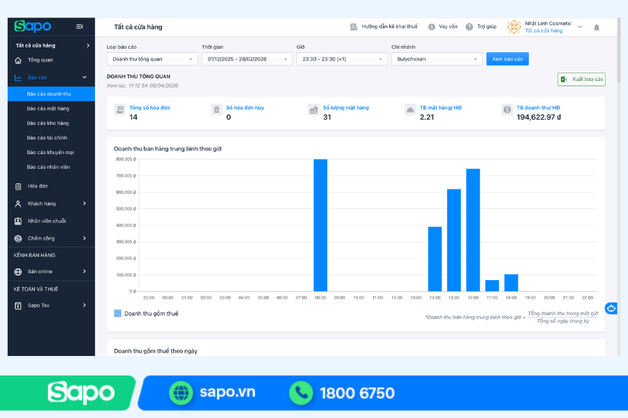 màn hình phần mềm quản lý quán cafe
