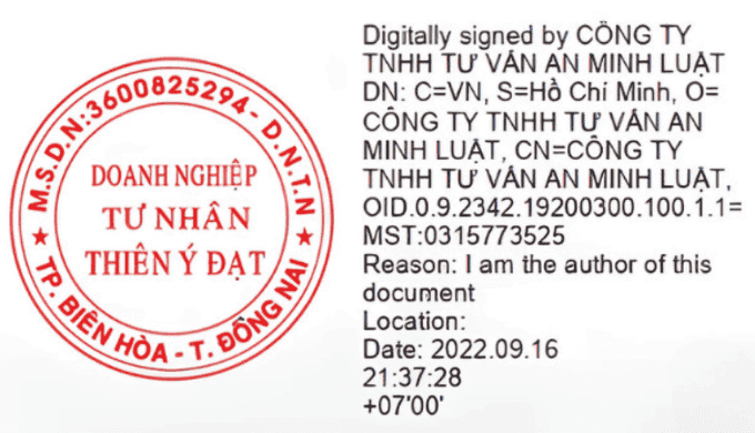 Mẫu chữ ký số