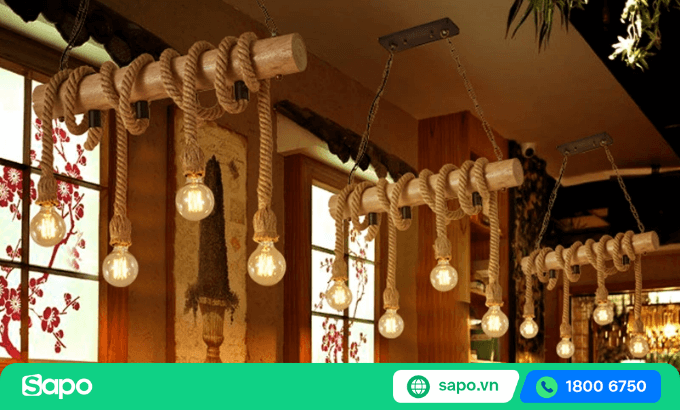 đèn thả phong cách restro