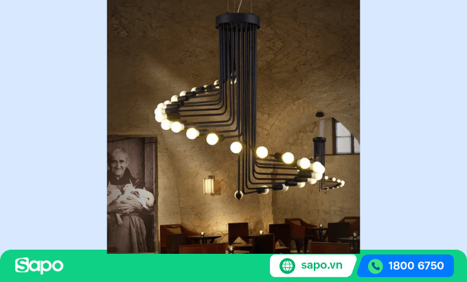 đèn thả trần hình xoắn ốc