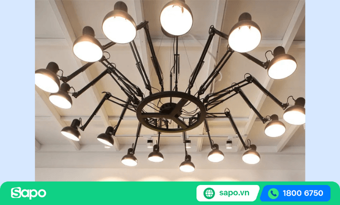 đèn thả hiện đại chân nhện