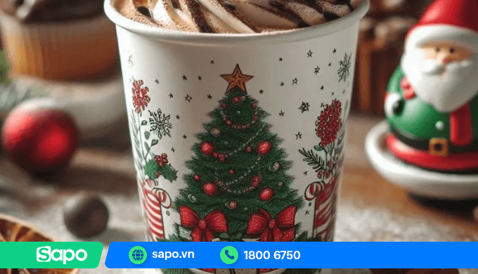 Mẫu ly giấy cây thông Noel