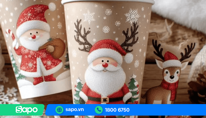 Mẫu ly cafe ông già Noel