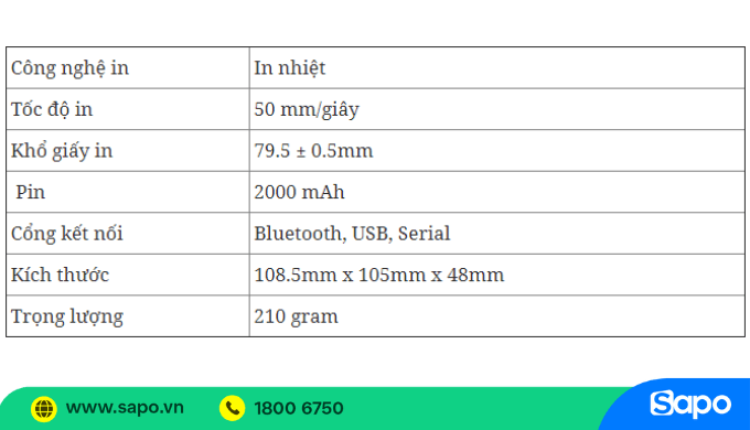 Giá bán máy in bill cầm tay Xprinter XP-P800