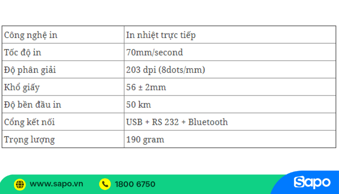 Giá máy in hóa đơn cầm tay kết nối điện thoại Apos P100