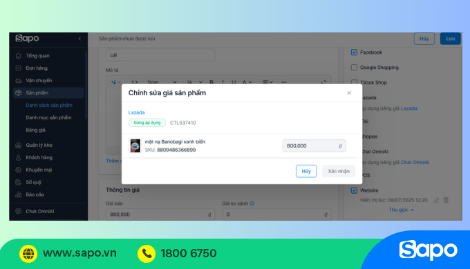 Tạo chính sách giá riêng với mỗi sản phẩm trên sàn Lazada