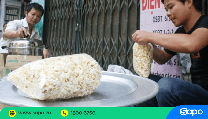 Bán bỏng ngô ăn vặt vỉa hè