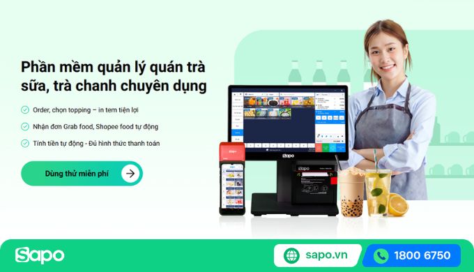phần mềm quản lý quán trà sữa Sapo