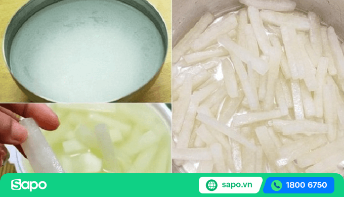 ngâm bí vào nước vôi