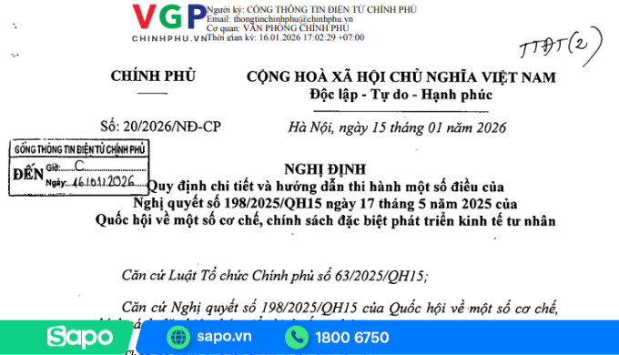 Nghị định 20/2026/NĐ-CP