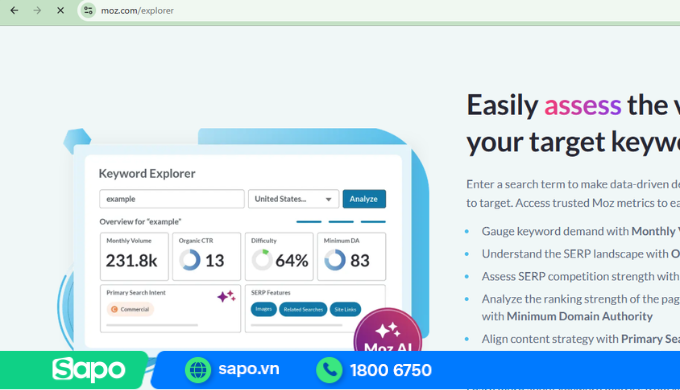 Nghiên cứu từ khoa đối thủ qua công cụ Moz