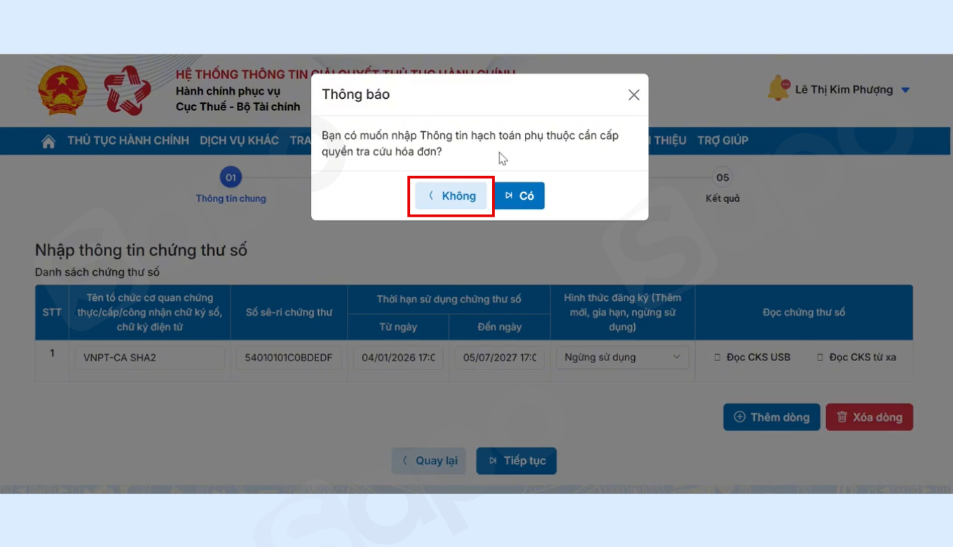 nhập thông tin hạch toán