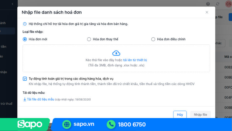 nhập file dữ liệu đơn hàng và phát hành hàng loạt