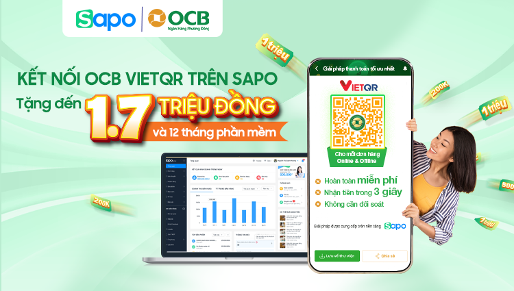 Giải pháp dành cho cho chủ shop của Sapo - thanh toán OCB VietQR