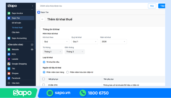 Lên tờ khai thuế tự động