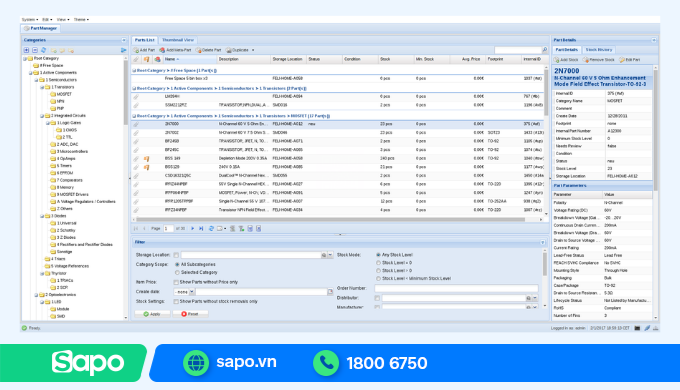 PartKeepr – Phần mềm quản lý vật tư miễn phí mã nguồn mở