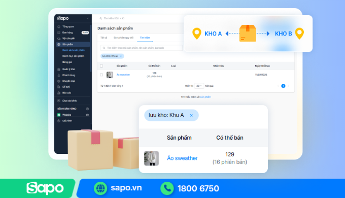 Phần mềm kế toán kho Sapo